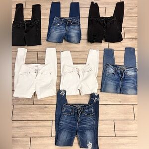 Women’s 0/25 Jean lot of 7 - American Eagle, Pacsun